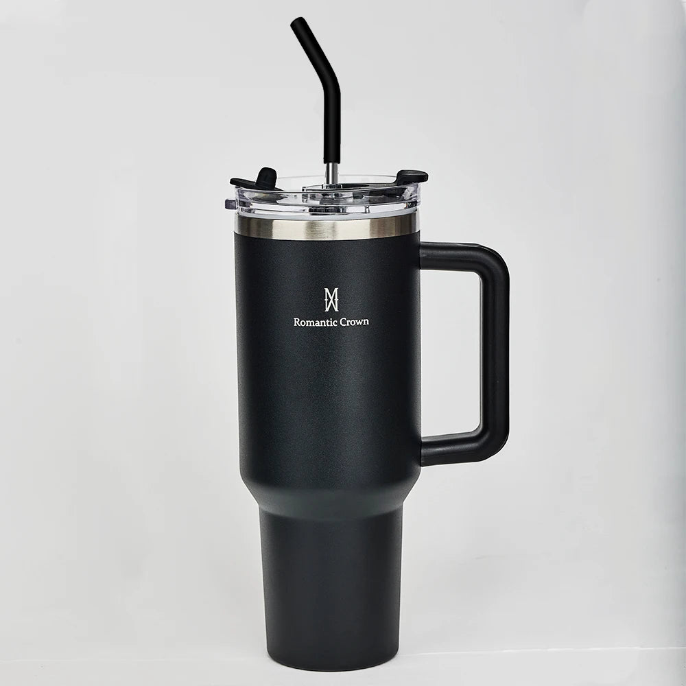 Copo Térmico Inox 1,2L com Alça, Tampa e Canudo