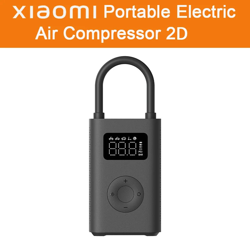 létrica Xiaomi Mijia Air Pump 2 – Portátil 150 PSI com LED e Entrada Type-C