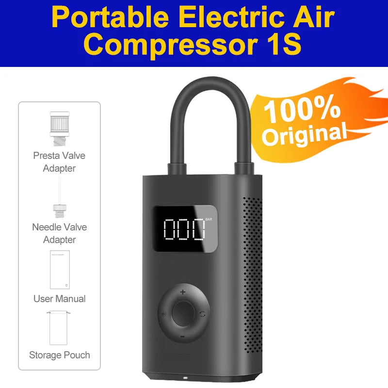 létrica Xiaomi Mijia Air Pump 2 – Portátil 150 PSI com LED e Entrada Type-C