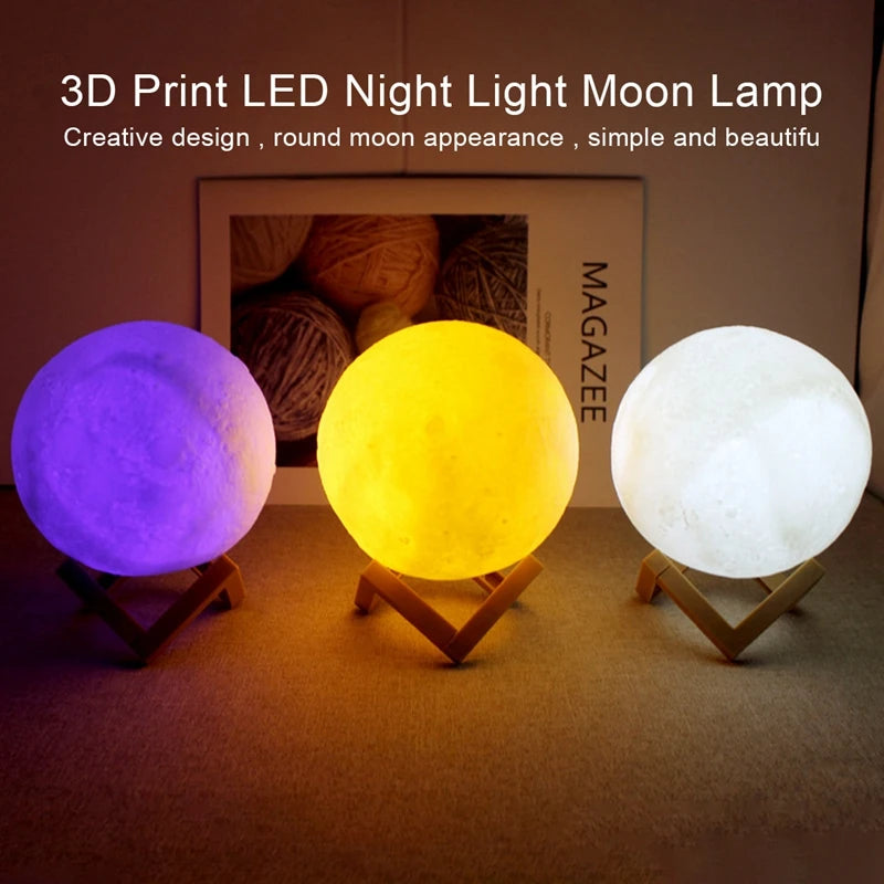 Luminária Lua LED – Luz Noturna Galaxy para Quarto Infantil ou Adulto
