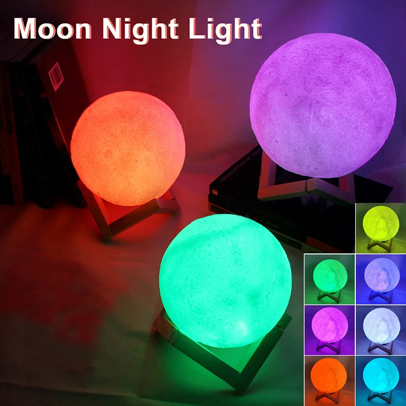 Luminária Lua LED – Luz Noturna Galaxy para Quarto Infantil ou Adulto
