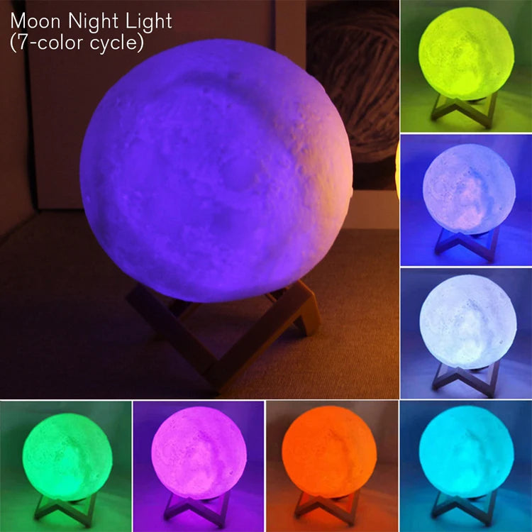 Luminária Lua LED – Luz Noturna Galaxy para Quarto Infantil ou Adulto