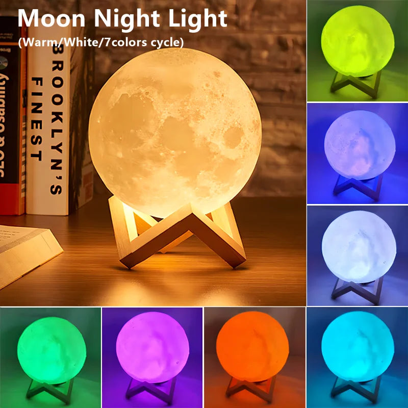 Luminária Lua LED – Luz Noturna Galaxy para Quarto Infantil ou Adulto